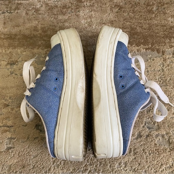 Skechers Vintage Y2K Platform Sneakers Backless Slip On Chunky Blue Glitter: 8 - Picture 6 of 10